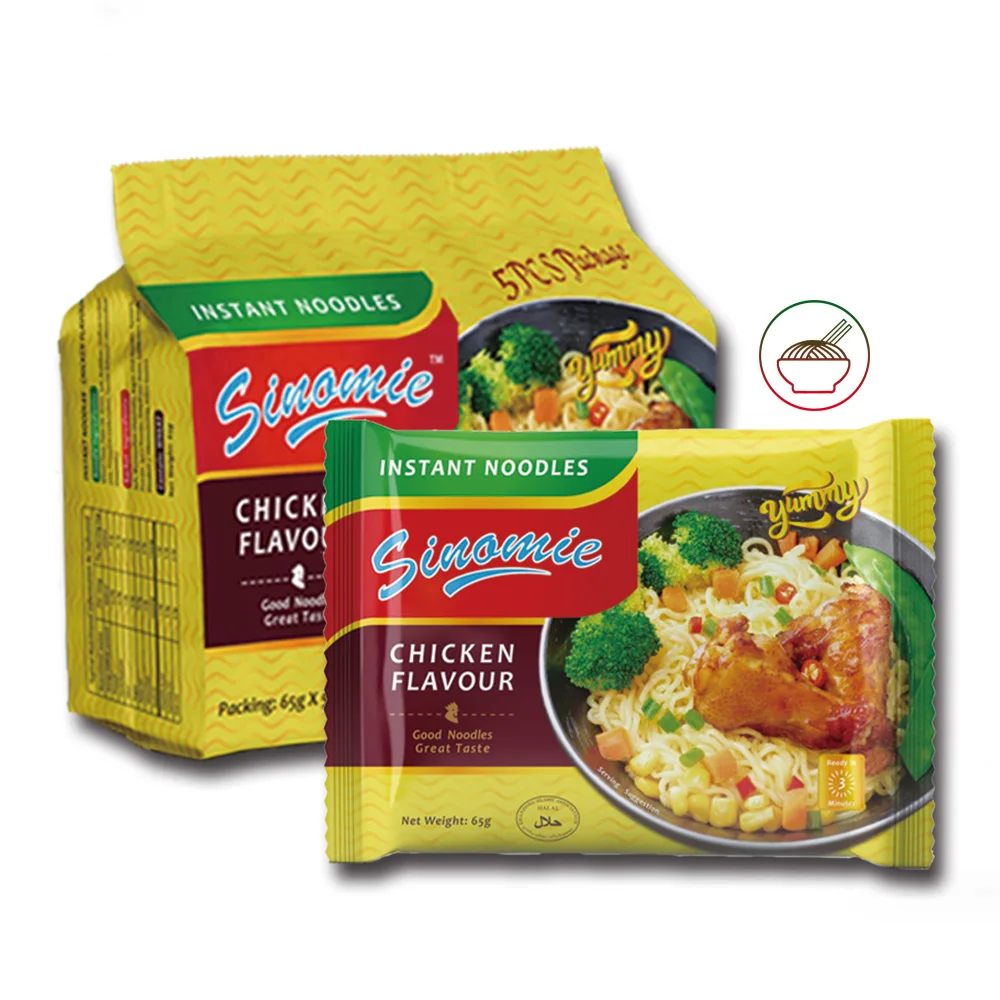 Sinomie бренд и частная этикетка с низким содержанием натрия ароматизатор куриный пять пакет суп Ramen лапша, быстрорастворимая лапша