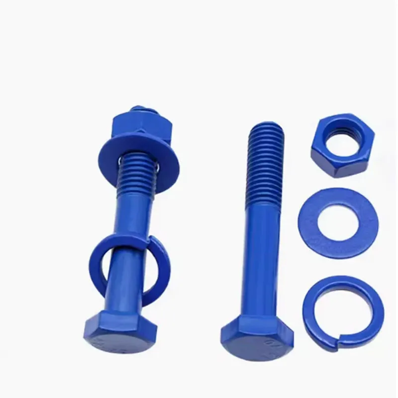 ASME B18.2.1 ASTM B7/B8 легированная сталь коррозионно-стойкая PTFE обработка поверхности стальной шестигранный болт и гайка с шестигранной головкой