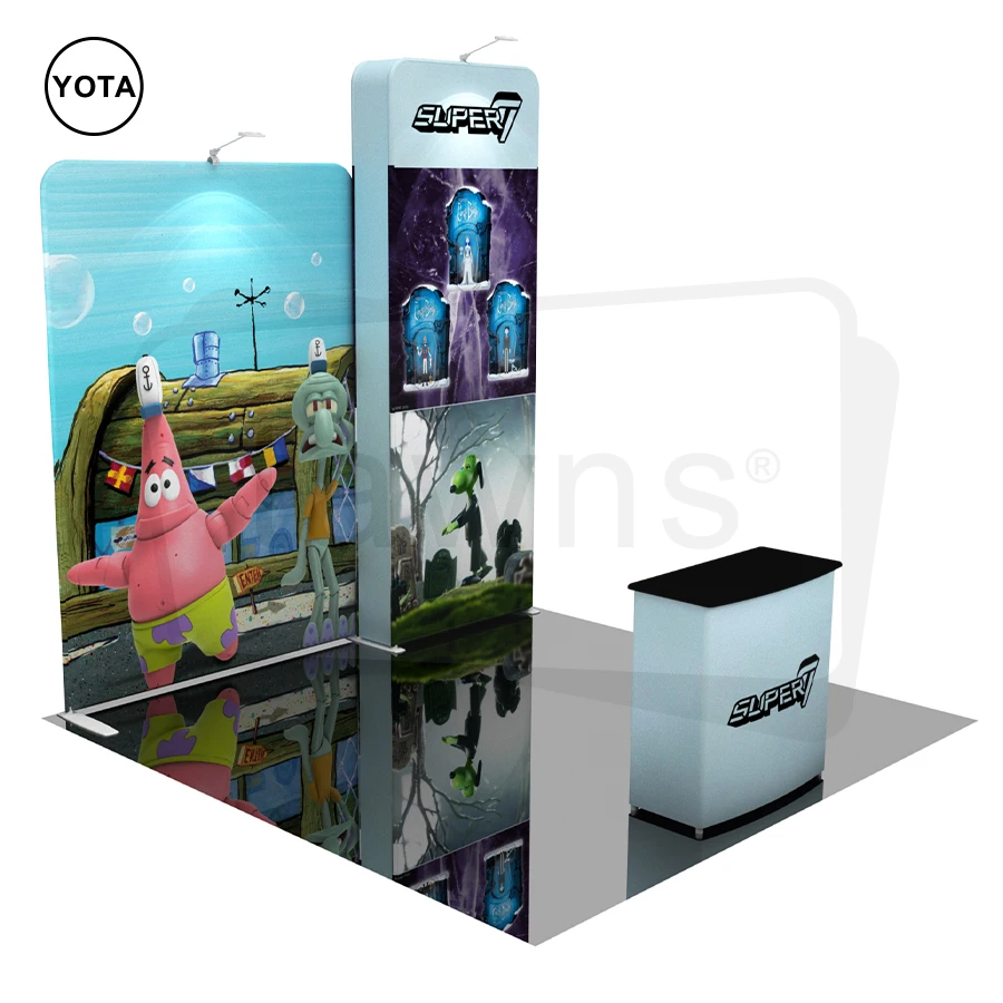 Tawns Foldable Portable Photo Booth Media Backdrop Wall Pull up Stand Banner for Trade Show Exhibition