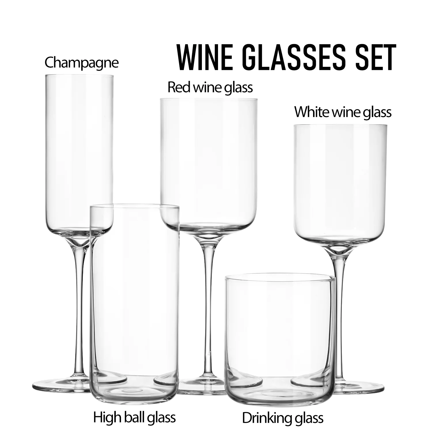 Handmade Luxury Clear Lead Free Crystal Wine Glasses Goblet ultra Thin Light weight Red white Wine Glass Set
