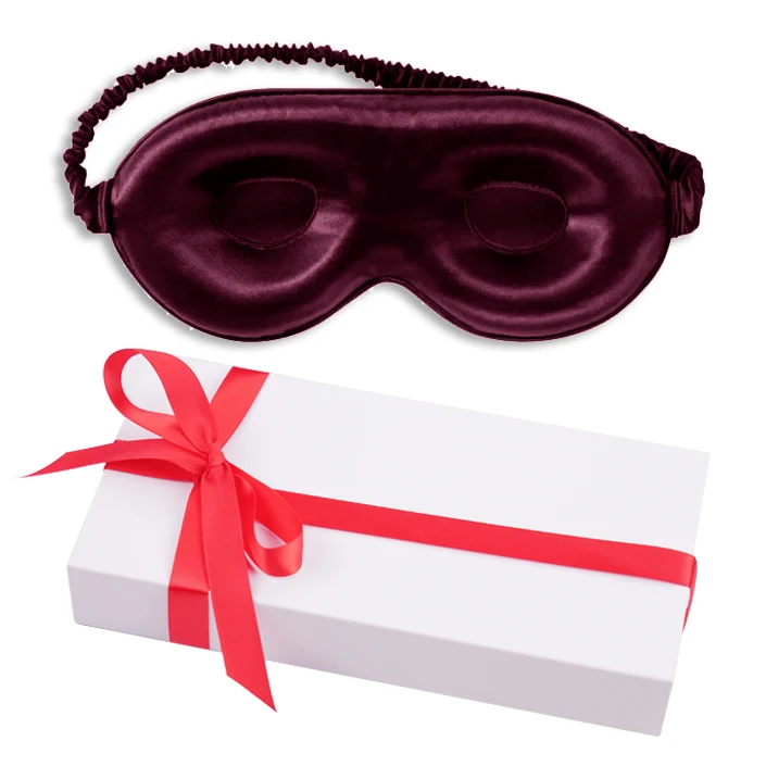 Luxury 16/19/22 Momme 100% Mulberry Silk 3D Eye Mask Soft Eye Sleeping Mask Black Night Eyeshade