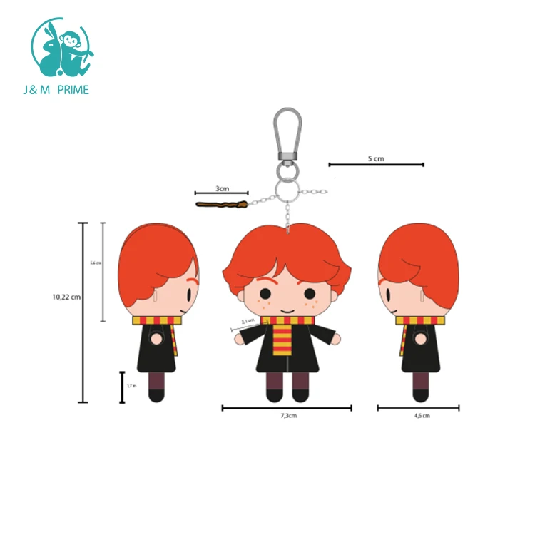 Manufacturer Custom Cartoon Animals Plush Keychain Anime Character Keychain Toy