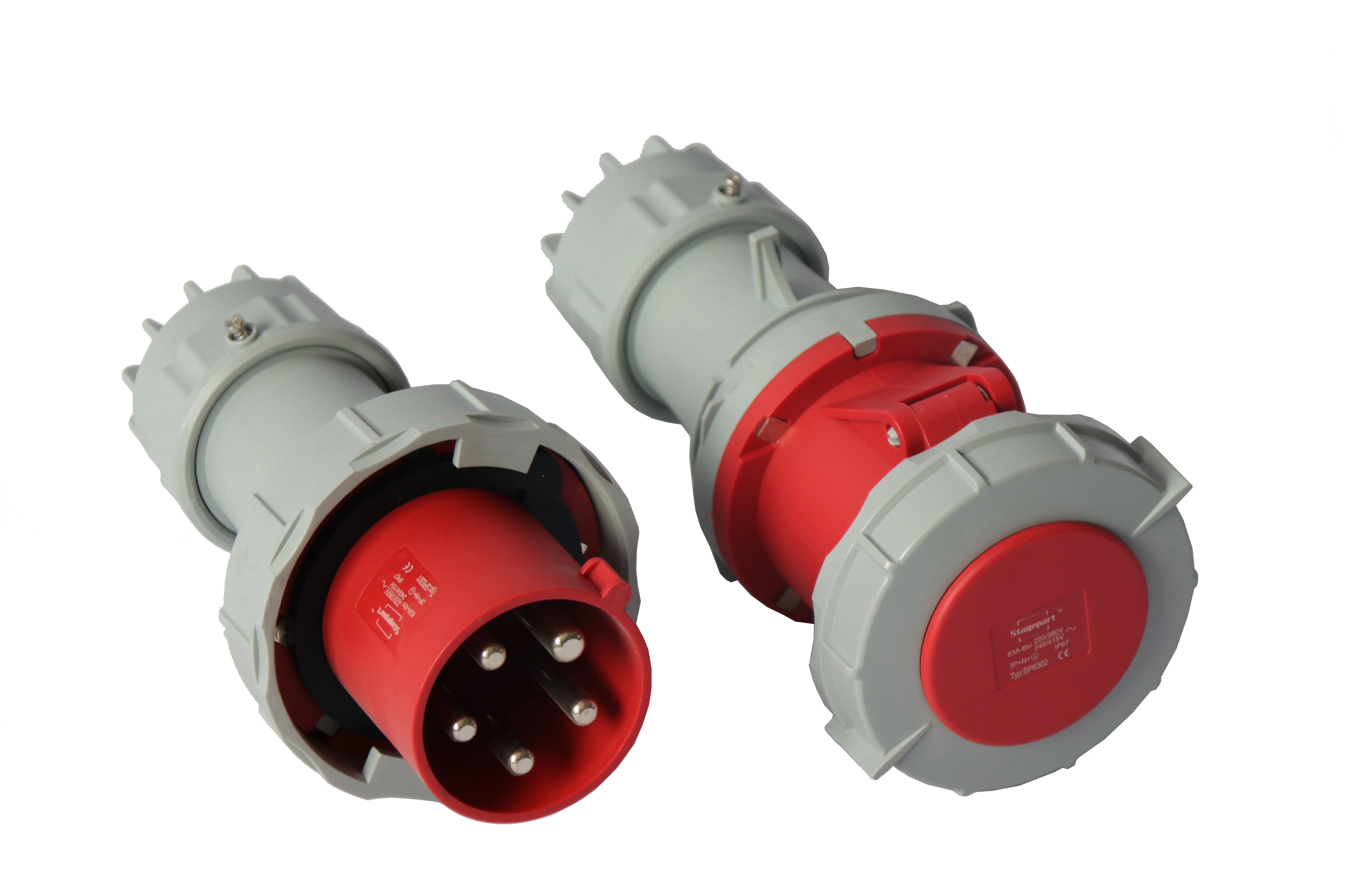 Male and female CEE 125A 415V 3 phase cables manufactured Power Cable Electrical Wire Cable