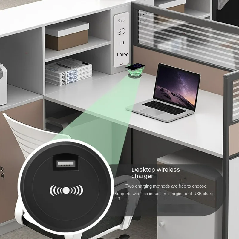 Factory direct sale modern modular office furniture workstation screen partition baffle 2 4 6 people desk combination