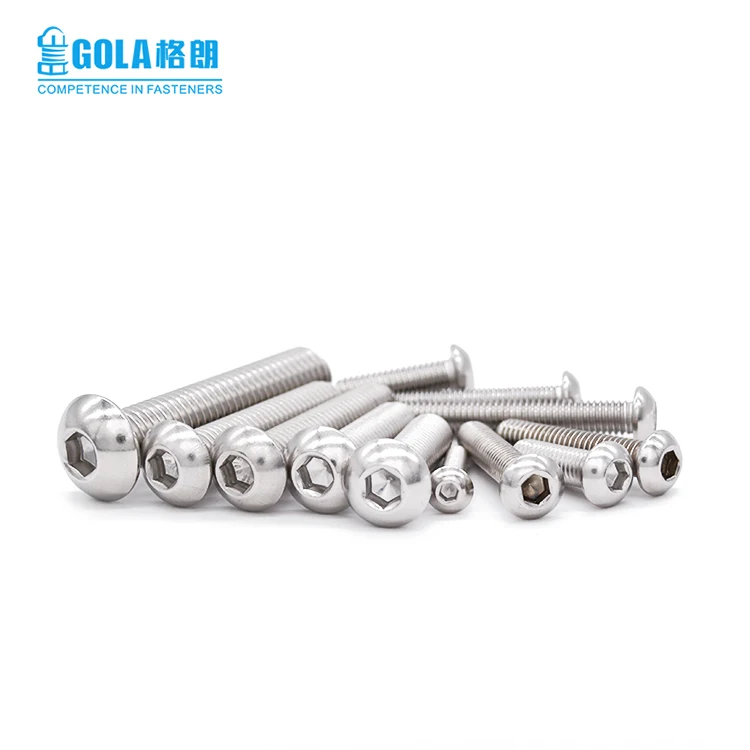 304 Stainless Steel Hexagon Hex Socket Button Head Screw Bolts Round Head Screw