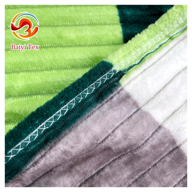 Soft Polar Flannel Fleece Modern Solid Color Design Polyester Striped Throw Blanket Plush Baby Sofa Blanket