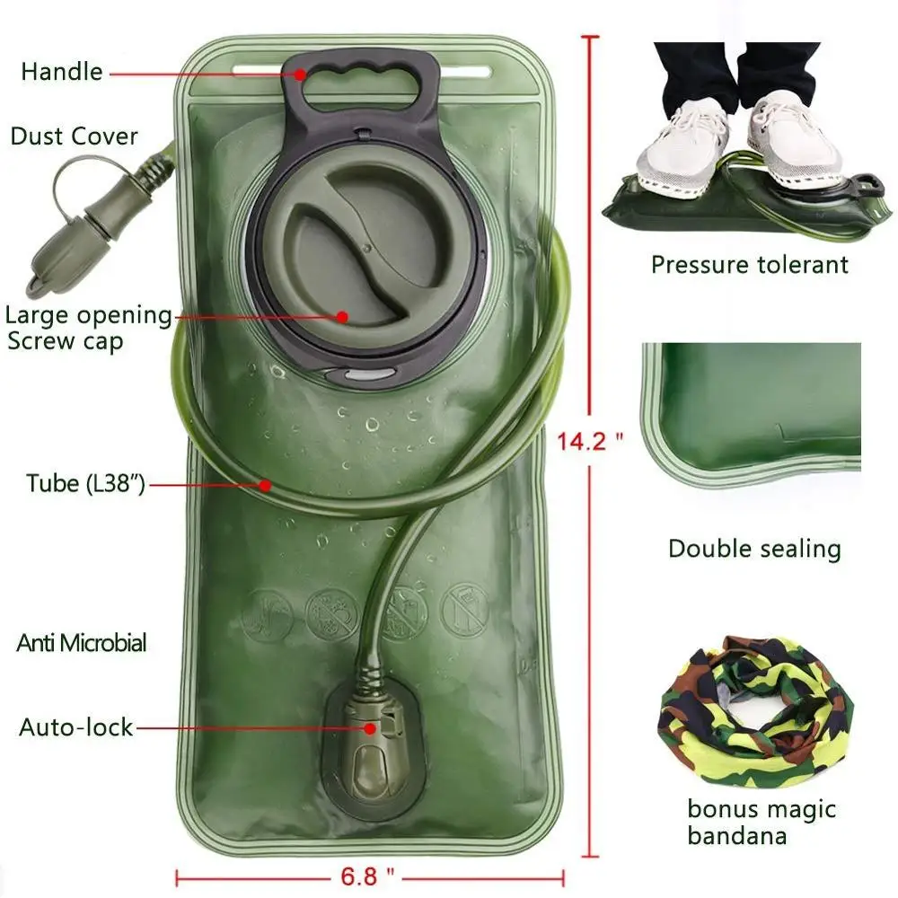 TPU Hydration Bladder Water Bag for Running Cycling with Silicon Mouthpiece