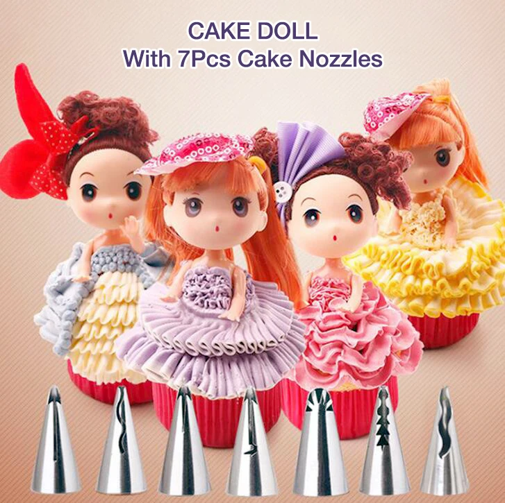 12 16 18cm Mini Pretty Doll Cake Topper Mermaid Wedding Cake Little Doll House Cake Doll Baking Tools