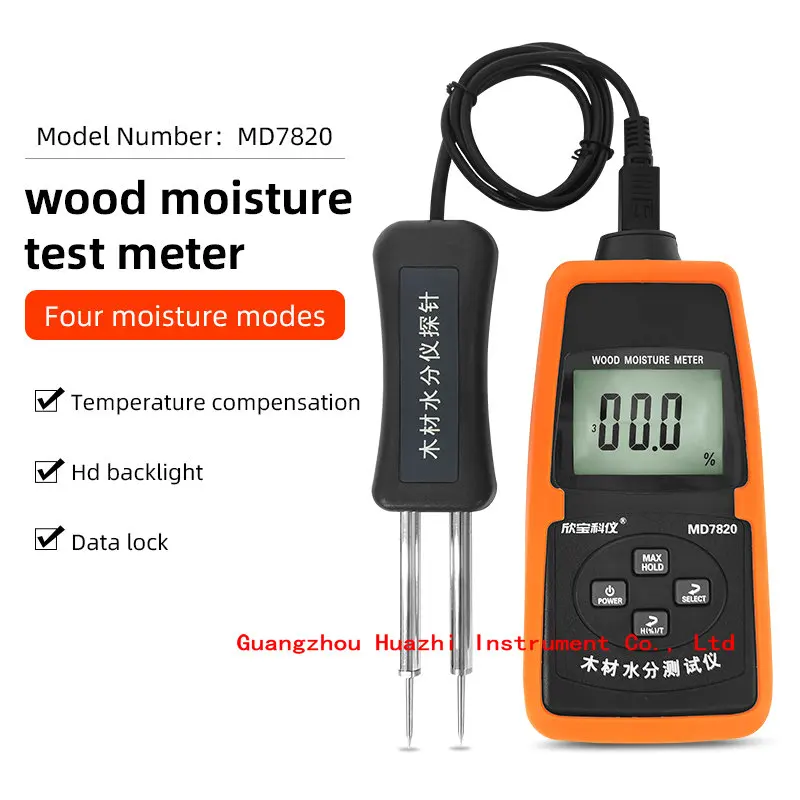 Long needle wood moisture tester MD7820 wood moisture meter plank of wood Portable Hygrometer