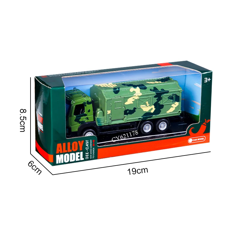 New Arrival 1:50 Military Vehicle Metals Alloys Free Wheel Diecast Transport Cart Car Toys For Kids