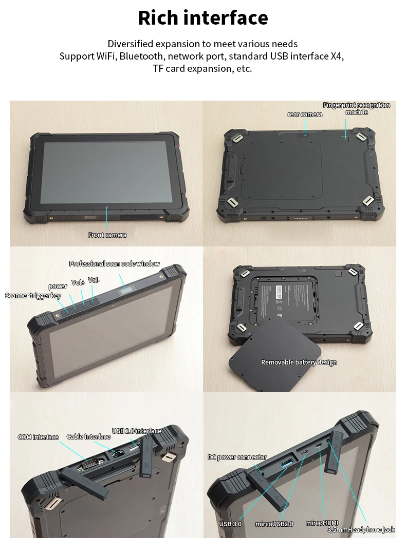 PIPO 10 Inch IP67 Industrial Rugged Tablet Android With Ethernet Port/RS232/Fingerprint/NFC/2D Scanner android tablet rugged