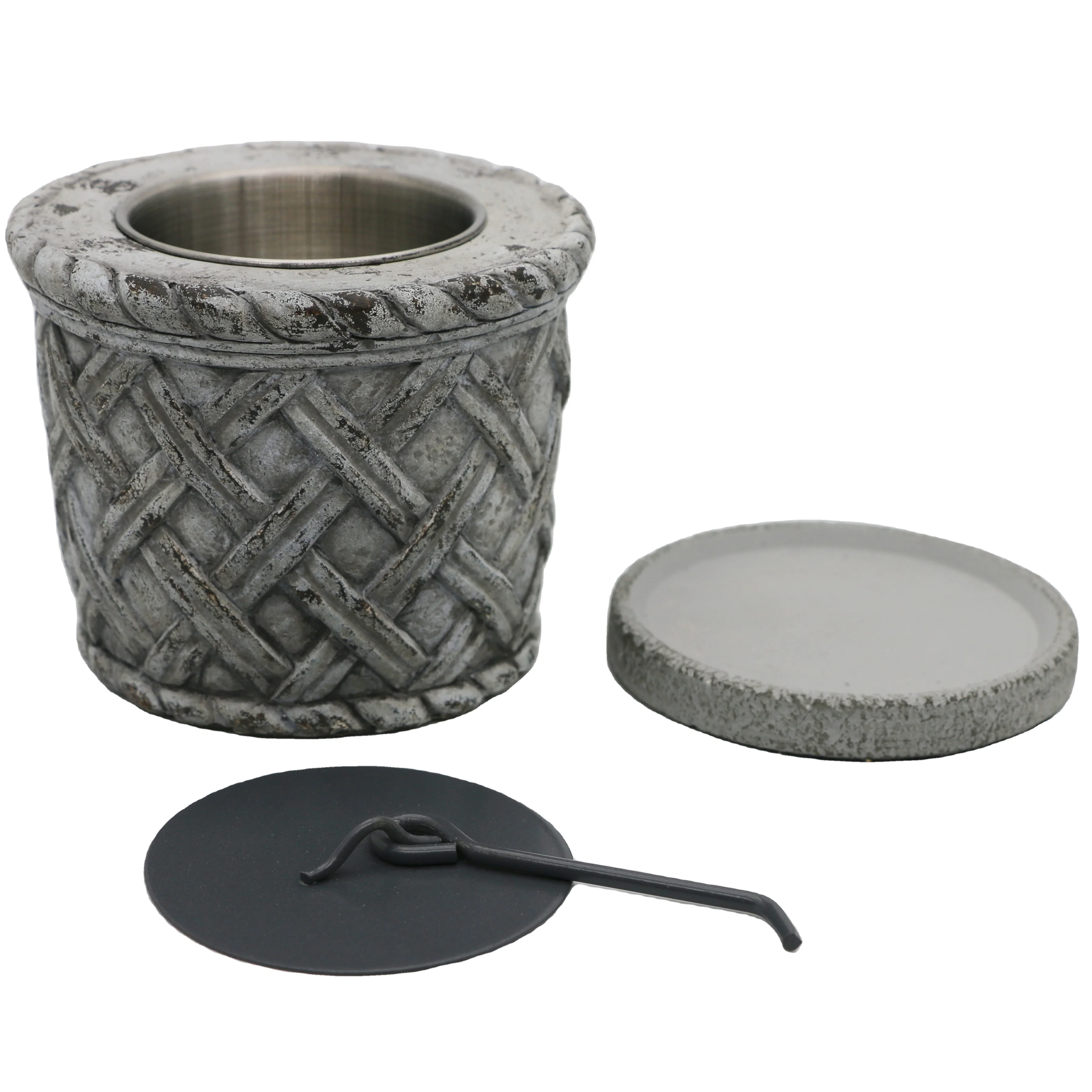 Customized hot sale Home Decoration Cement Round Bio Ethanol Fire Pits Indoor Tabletop Fireplace