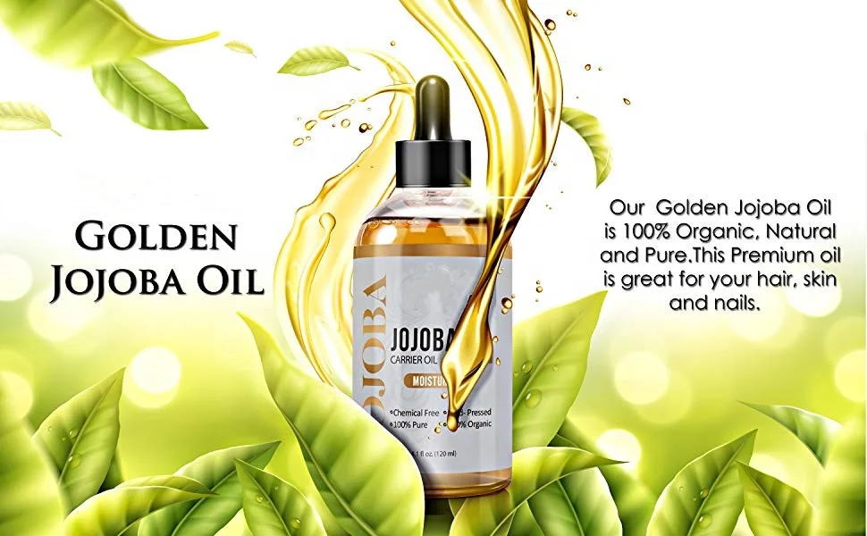 Private Label  Organic Jojoba Oil Pure Natural Cold Pressed Hair Body Face Skin Finger and Foot Nail