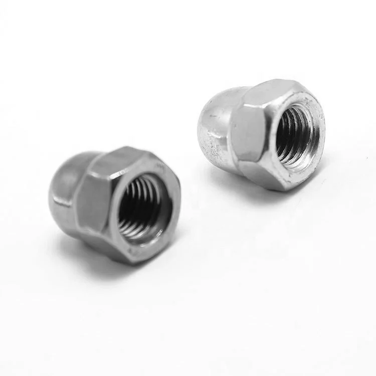 Stainless steel waterproof 304 decorative hex nuts domed acorn wheel head screw cap nut
