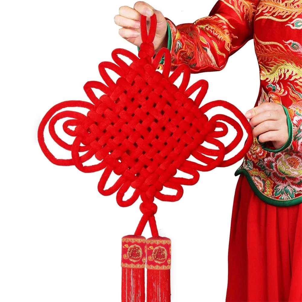 Chinese New Year Ornaments Souvenirs Handmade Double Braided thread traditional Hanging Chinese Knot Tassel Ornaments