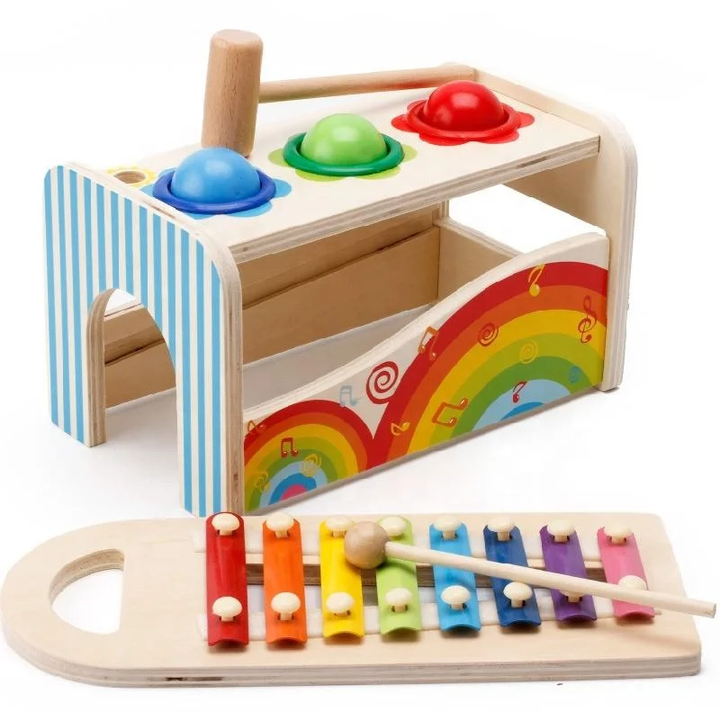 New Trending Wooden Baby Intellectual Development Toys Early Learning Educational Montessori Toys for 1 to 3-year-old Boys Girls