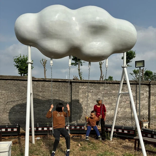 Outdoor Interactive Leisure Network Popular Square Area Camping Glowing Clouds Rainbows with Swings Amusement Park Facilities
