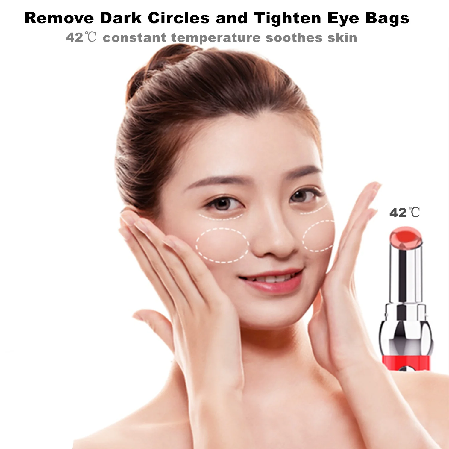 
Travel eye massage pen heated lip care eye vibrating massager pink ODM/OEM 