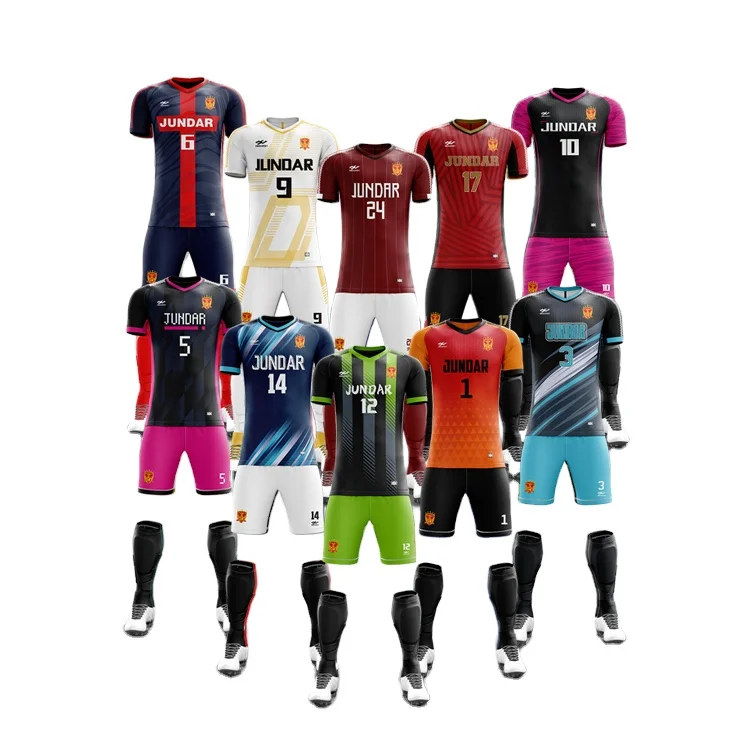 Wholesale sublimation custom printing tracksuits soccer wears uniforms sportswear set Team Training Football Wear Soccer Jerseys