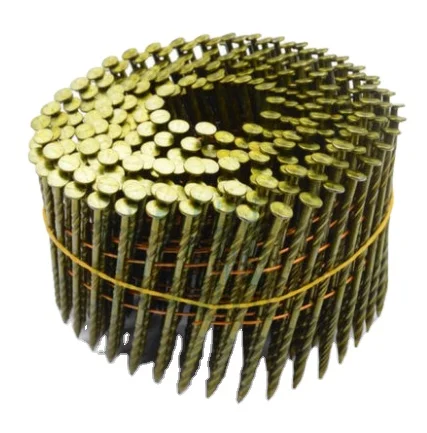 Shank Yellow Paint Coated Copper Coil Nails Framing Supplies For Wood Pallets wire nail