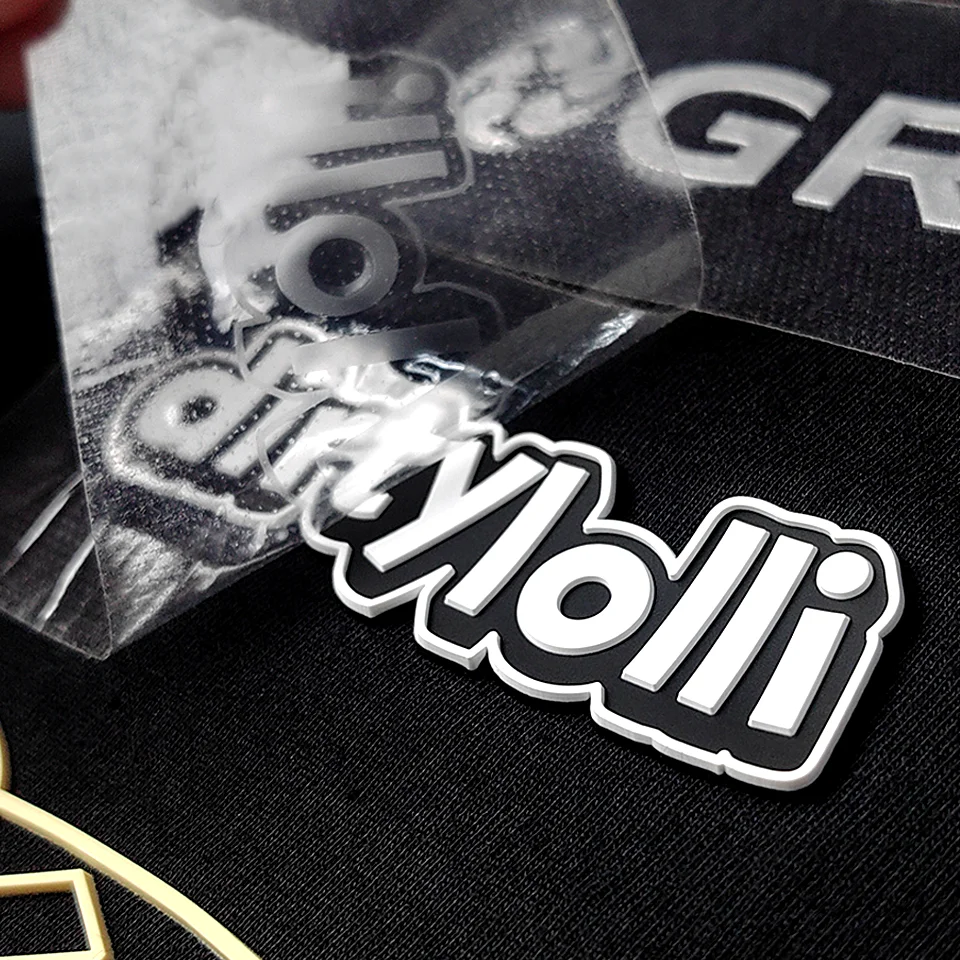 Luxury Brand LOGO Silicon Label Customized 2D 3D Embossed Ironing on Clothes PVC Patch Garment Accessories Decoration