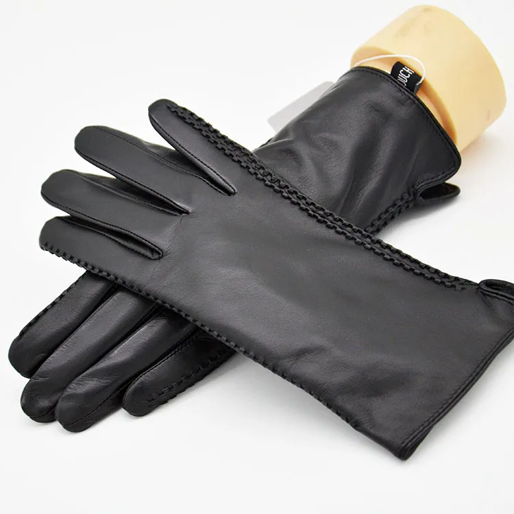 Chinese Factory XJ touch screen finger short leather gloves Ladies driving sheepskin leather gloves