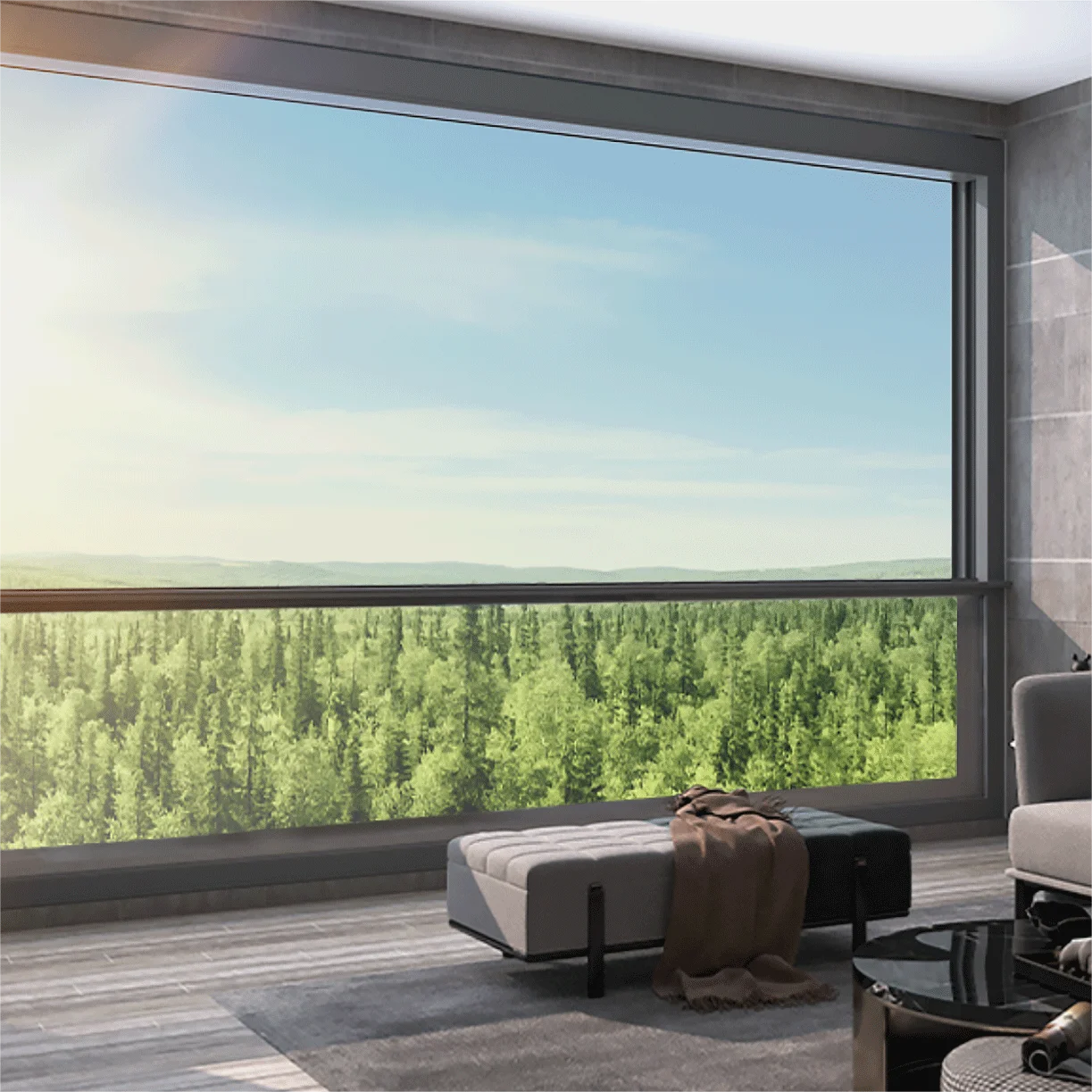 Modern Industrial Design Automatic Export Aluminium balcony windows Smart Open System Folding Louver Large Maisonette Spanish UK