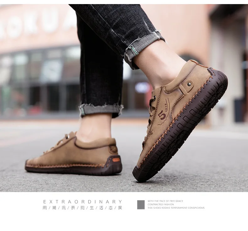 fashion walking style high quality men casual shoes big size soft anti-slip flat casual shoes