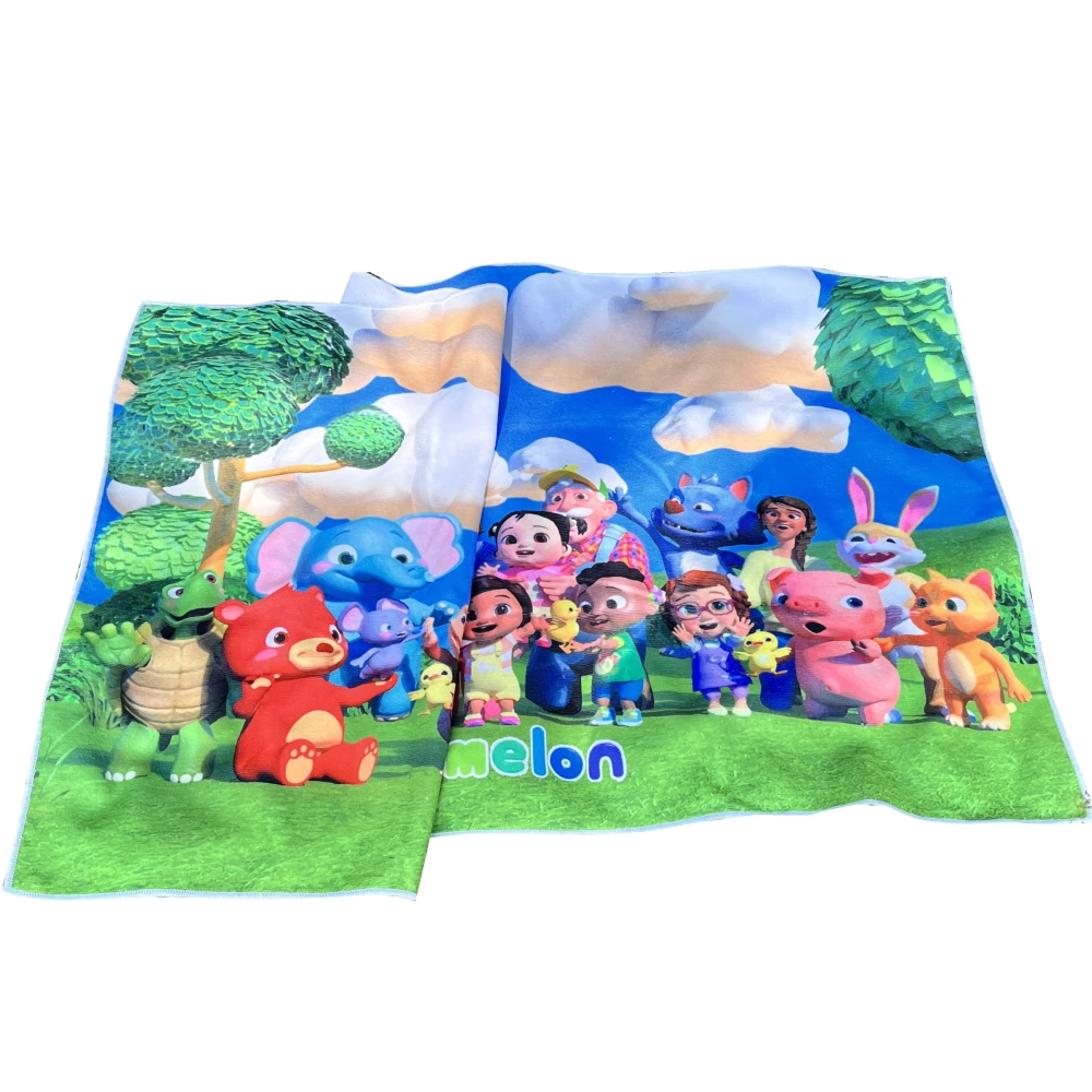 Microfiber Sublimated Digital Print Large Beach Towel Custom Logo Pattern Microfiber Towel