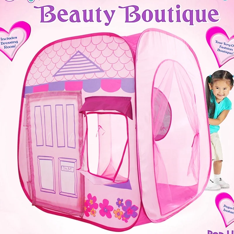 Pop up with Mesh Tent Outdoor Girls Playing Magic Dressing Castle Tent
