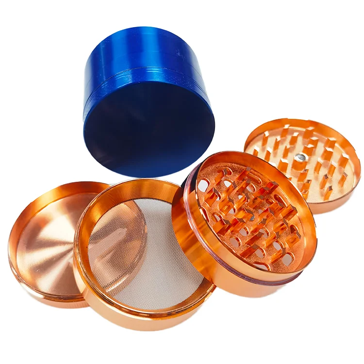 Customized 4-Piece 75MM Zinc Alloy Herb Grinder with High Ceramic and Rubber Paint Portable Metal Tobacco Grinders for Smoking