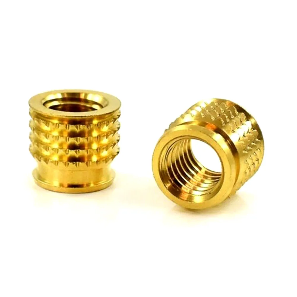 Custom Brass Aluminum Stainless Steel Automatic Lathe CNC Machining Brass Thread Long Threaded Inserts For Plastics nut inserts