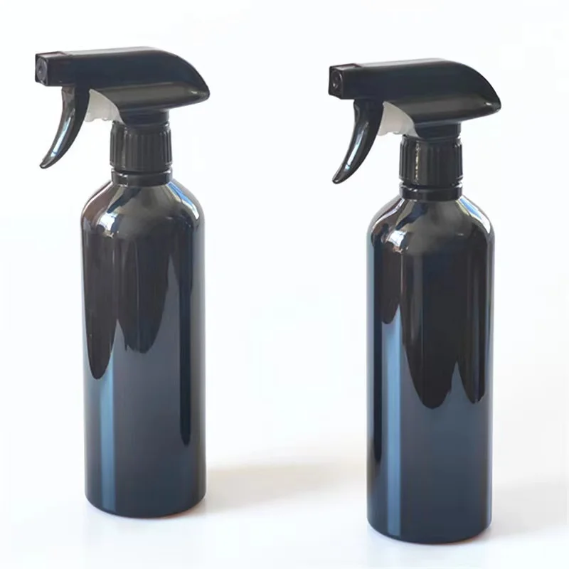 Wholesale 500ml 17 oz PET Black Spray reusable car cleaning spray trigger plastic bottle