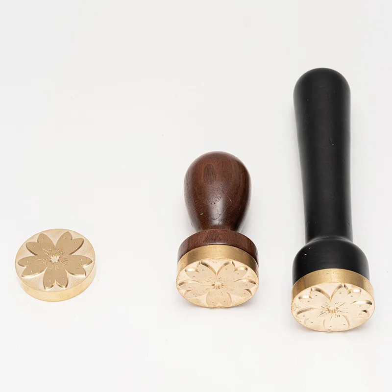 Metal embossing stamp ice cube stamp cocktail ice ball stamp with wood handle