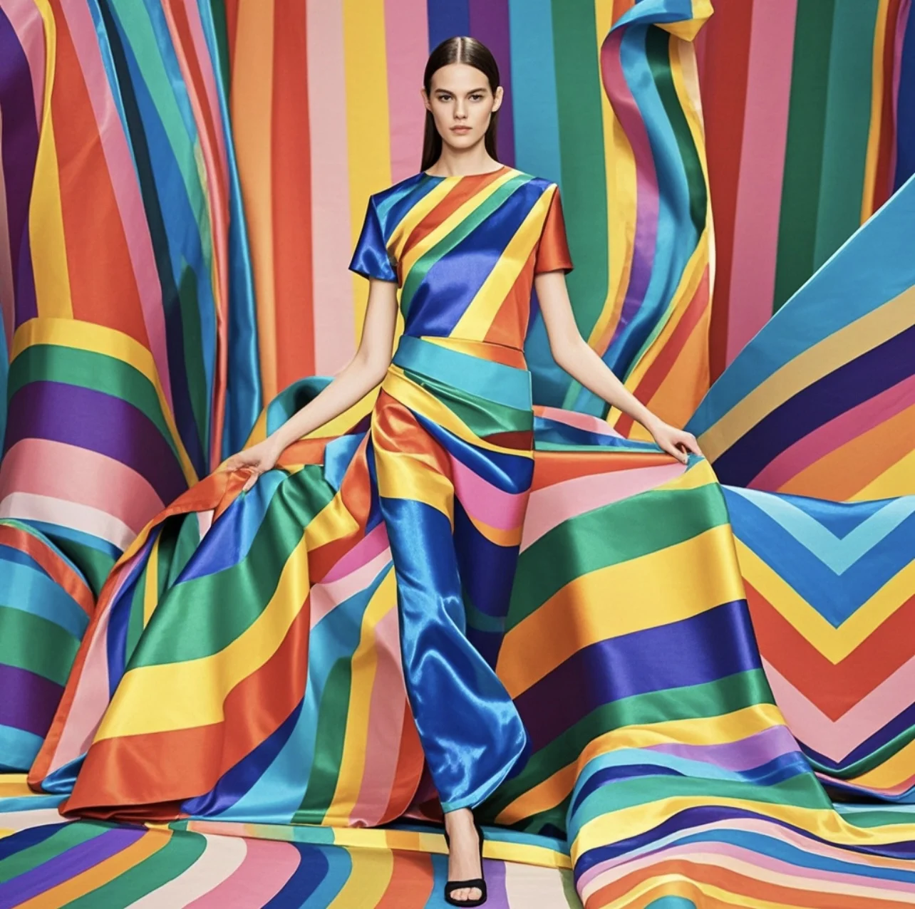 Acetate satin fabric satin fabric dress polyester satin color imitation silk clothing lining