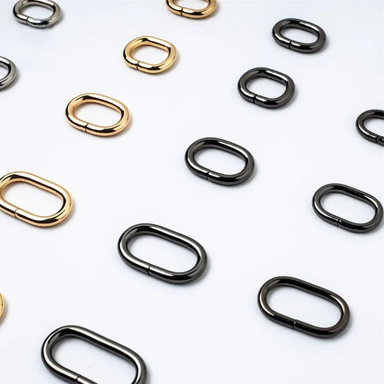 DWDP 15-50mm Carabiner Metal Spring Key Ring Snap Hooks Clip Buckle Oval Loop Ring Buckle for Bags Purses Strap Keeper