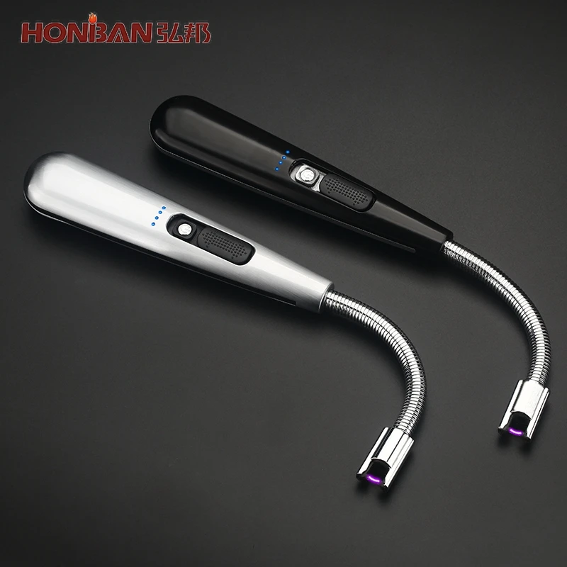 Outdoors Zinc Alloy BBQ Electric Lighter, USB Rechargeable Arc Lighter
