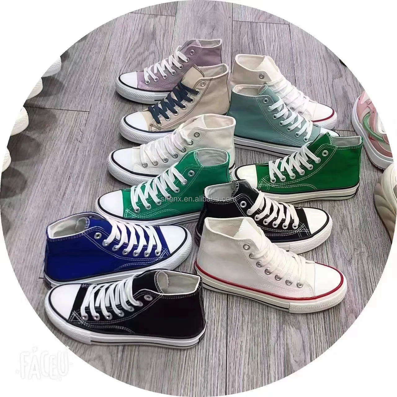 Good Quality High Top Canvas Trendy Shoes Women Casual Sneaker Shoes Lace Up Custom Logo Sneakers Canvas Shoes