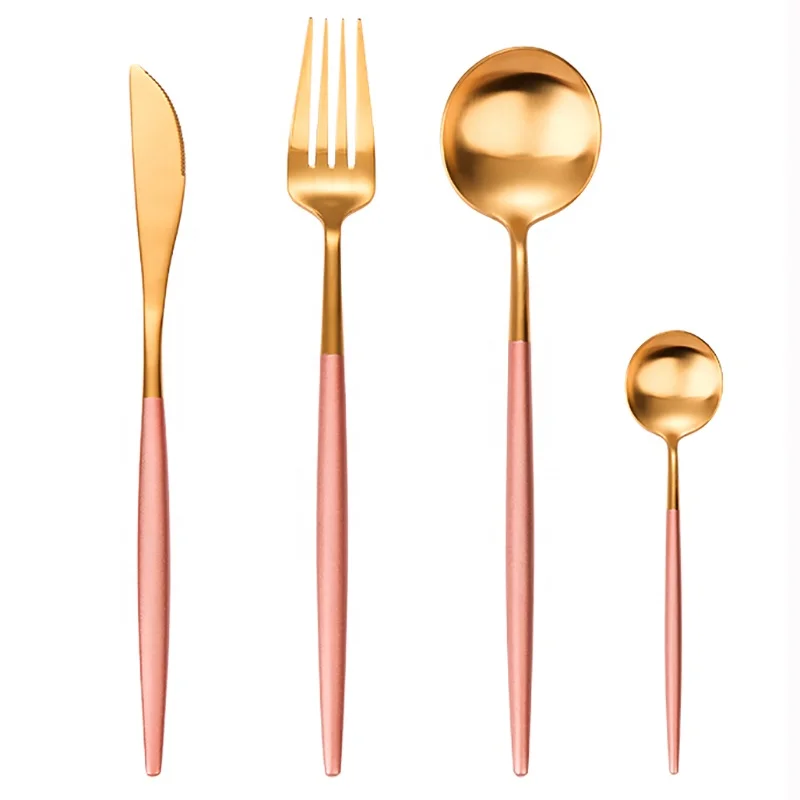 
Luxury Gold Flatware Set Stainless Steel Stain Cutlery Set 