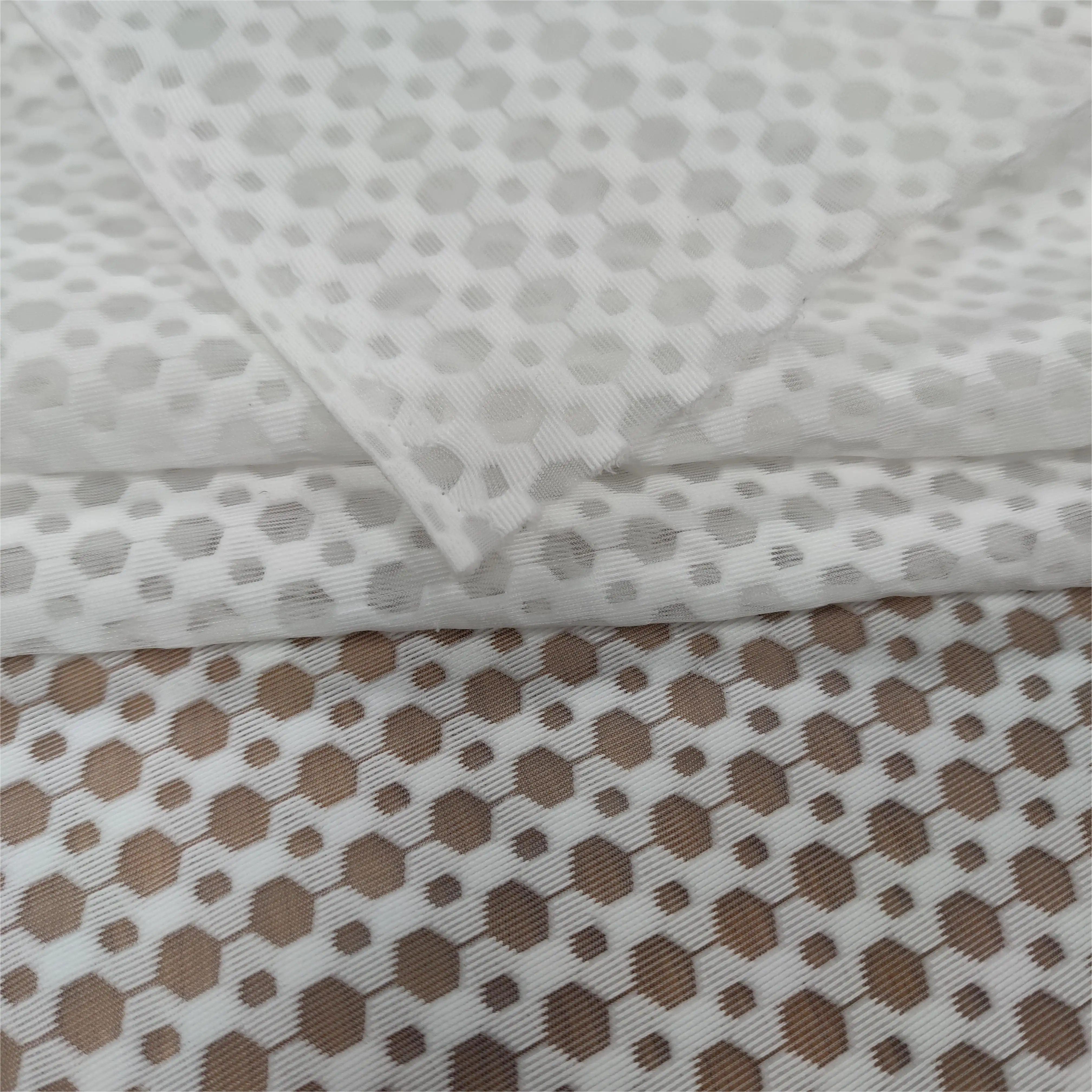 High quality jacquard mesh knitted hexagonal 3D air layer sandwich mesh garment chair mesh fabric