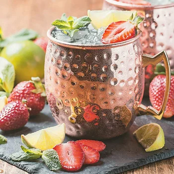 10 oz Custom caneca moscow mule copper mug cups set of 4