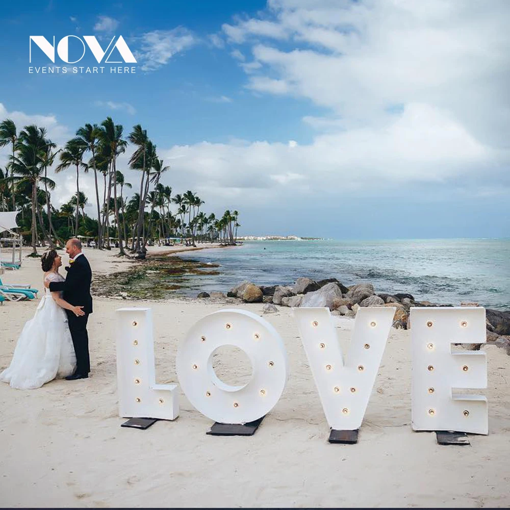 High quality luminous led raised words led letter for wedding