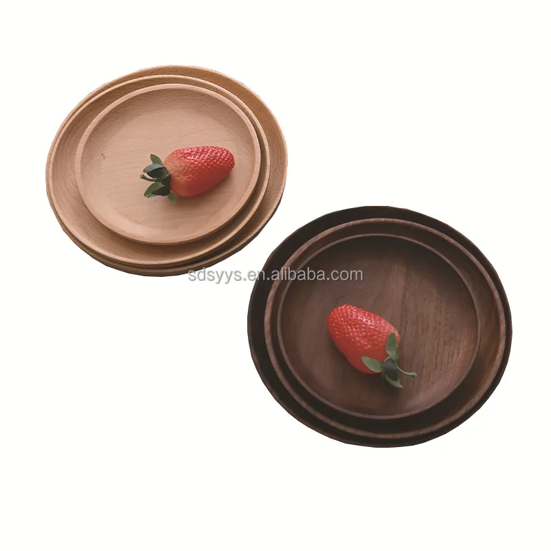 Wholesale  Nordic  Serving Tray    Natural Handmade    Steak wooden Beech Wood Tableware Round Serving Plate for  Hotel
