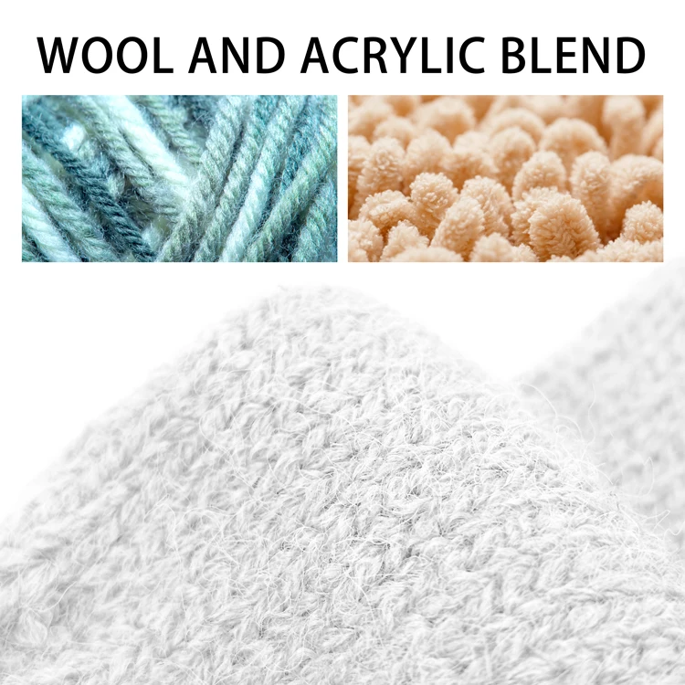 Source Manufacturer White Warm Winter Cold-Proof Warm Thumb Bag Cover Blended Wool Two-Finger Bag Cover