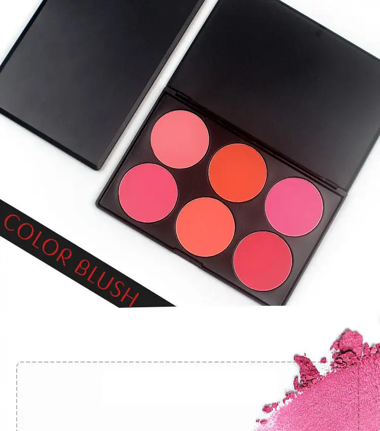 Cheek Blush Palette Professional Cosmetics Six-color Shading Powder Highlight Blush All-in-one Plate
