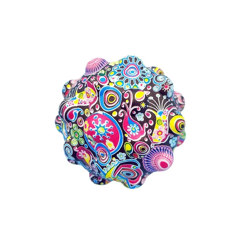 Amazon Hot sale Silicone Set Stress print Fidget Toy keychain 3D Sticky Balls Colorful Squeeze popit fidget toys for kids