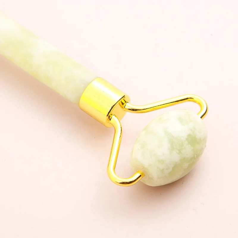 Customizable Low price 100% natural XiuYan jade roller set facial neck back massage gua sha board