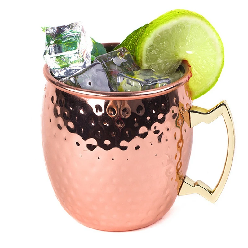 18 oz Moscow Mule Mugs High Grade Stainless Steel Mugs With Pure Copper Plating Brass Handles
