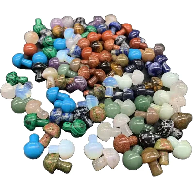 Wholesale Bulk Natural Carved Crystal Mushroom Gemstone Mushroom Fluorite Mushroom For Unique Gift
