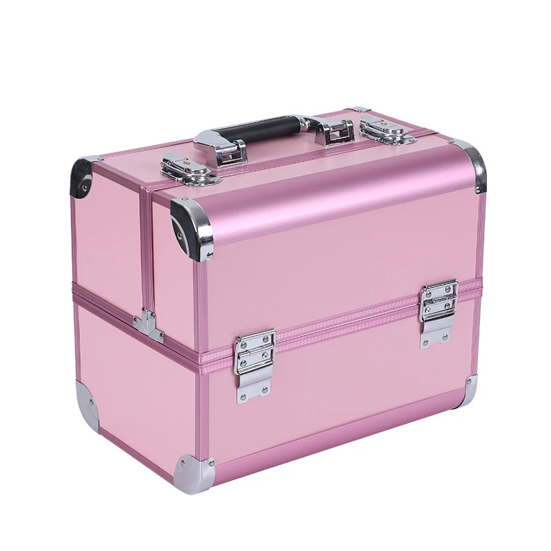 Custom Wholesale Portable Multi-layer Storage Makeup Box Portable Nail Beauty Tools Waterproof Aluminum Storage Box